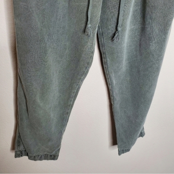 Free People Margate Olive Green High Rise Paperbag Pleated Trouser Pants - Picture 10 of 12